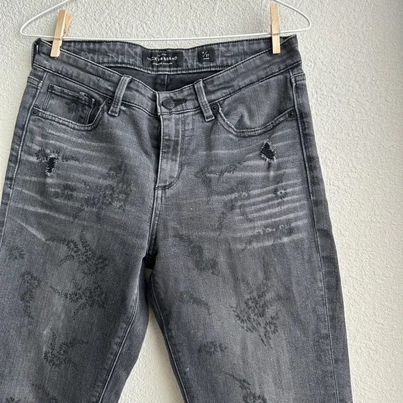 LUCKY BRAND DISTRESSED HIGH RISE SKINNY JEANS - Picture 1 of 5